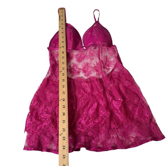 Victoria’s Secret Very Sexy Y2K Pink Lace Chemise Mini Slip Dress Women’s Medium - Picture 5 of 11
